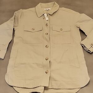 NWT Madewell Waffleback Branner Shirt-Jacket in Aged Stucco Tan hue Size XXS